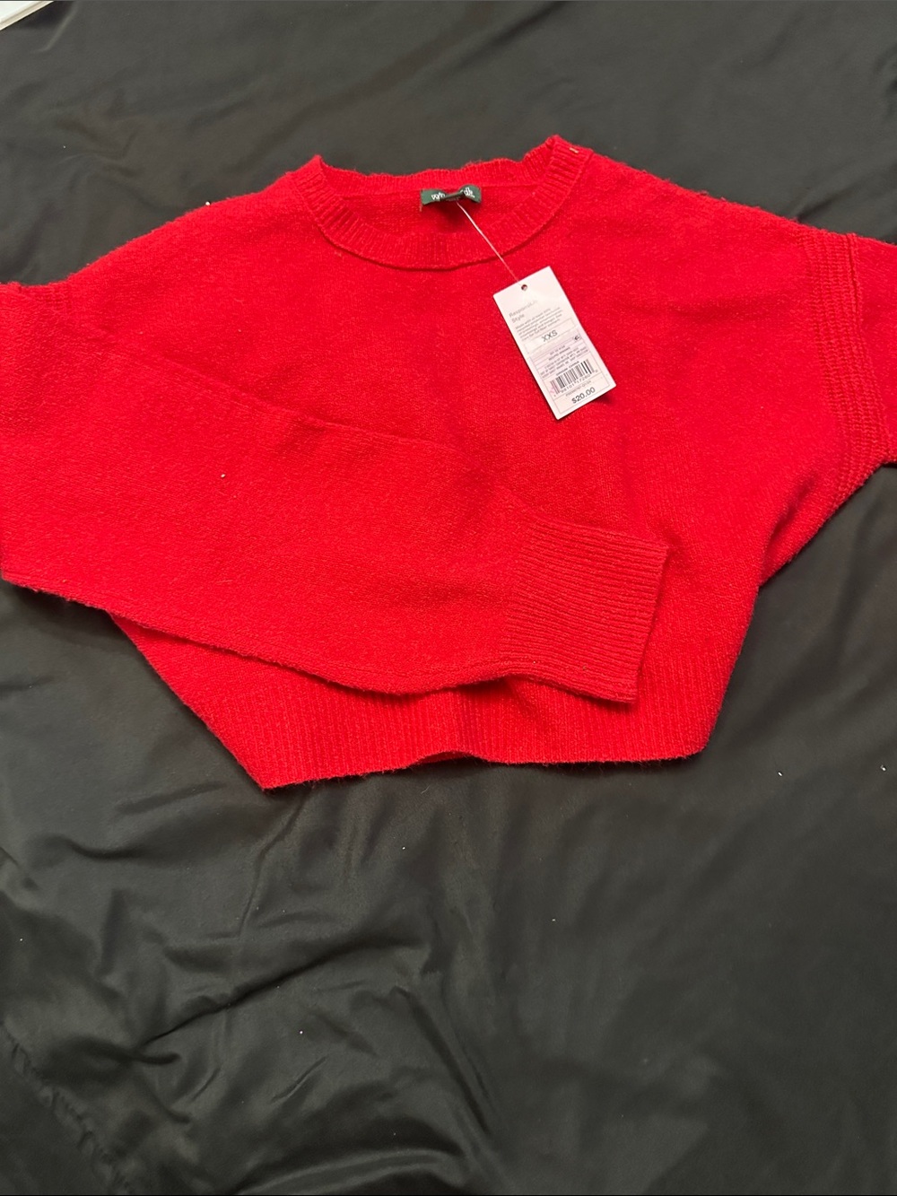 wild fable Red Cropped Crewneck Sweater